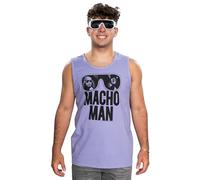 WWE World Wrestling Entertainment Old School Macho Man Glasses Adult Heather Purple Tank Top Shirt (Adult Large)