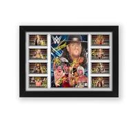WWE Wrestling Print - Limited Edition Autograph Fan Gift - Collectible Memorabilia Merchandise (Framed A4 (30x21cm))