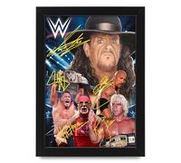 WWE Wrestling Print - Limited Edition Autograph Fan Gift - Collectible Memorabilia Merchandise (Framed A4 (30x21cm))