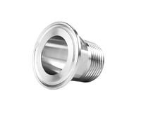 WWECCQIJ Hygienic Grade Quick Installation Hexagonal External Thread 304 Stainless Steel 316 Chuck External Thread Joint clamp Quick scre (316L,DN40-64_15)