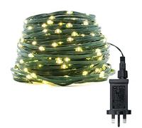 Wweixun2020 Outdoor Fairy String Lights Mains Powered, Waterproof Christmas Tree String Light, 60M 600 LED 2700K Warm White Green Copper Wires, 8 Modes Decorative Xmas Light for Outdoor/Indoor
