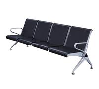 WWERTYY 4-Seat Waiting Room Bench, Office Guest Reception Chairs, Airport Reception Seat Benches with Armrests and Backrests, for Airport Hospital Bank Salon Barber Hall Room Conference(Black)