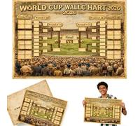 WWERTYY Double-Sided World Cup Schedule Poster 2026, Final Round 48-Team Collection Showcase, Functional Folded Poster, Home & Office & Bar, Essential for Football Viewing Parties 37.40x29.52in