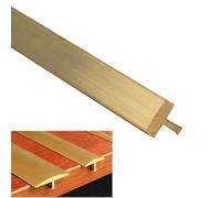 WWERTYY Durable Brass Floor Transition Strip | T Molding Cuttable Vinyl Wood Carpet Edge Trim Bar for Seam Cover and Gap Connection in Doorways(Wide 6mm (0.24"))