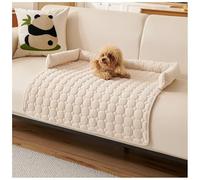 WWERTYY Fluffy Fuzzy Calming Dog Bed Sofa Protector Pet Mat,Fluffy Couch with Non Skid Bottom, Washable Soft Warm Cushion,White