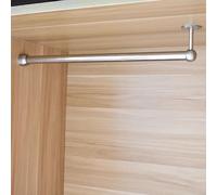 WWERTYY Heavy Duty L Shape Clothes Rail Rack - 19mm Diameter Cuttable Clothes Hanging System with Flange Set Perfect for nizing Wardrobes & Saving Space 51.1 Inch