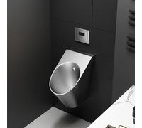 WWERTYY Intelligent Men's Flushing Urinal 304 Stainless Steel,Commercial Wall Mounted Adult Urinal,Automatic Sensor Flushing,High-Efficiency Anti-Odor Urinal,for hotels,restaurants(Silver)