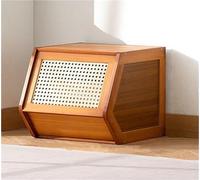 WWERTYY Storage Cabinet with Imitation Vine Flip-Up Door Standing Collectors Display Stackable Chest of Drawers Bamboo Kitchen Counter Pantry Cupboard Space Saving(Brown,35 cm)