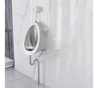 WWERTYY Wall Mounted Sensor Urinal,Men's Urinal with Drain Pipe,Urinals for Men Spill Proof,Urinals Proof Nighttime,Wall Intelligent Touchless Urinal(B,Floor row type