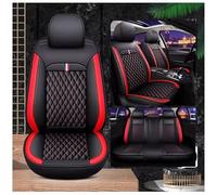 WWERTYY Waterproof Car Seat Cover fit for Audi TT MK1, Universal Seat Covers Full Set, Wear-resistant Premium Leather Cushion All-inclusive, Custom, Stylish Sport Seat Covers(Black red)