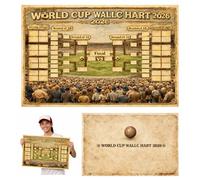 WWERTYY World Cup 2026 Schedule Poster, Double-Sided Final Round 48-Team Showcase, Folded Functional Wall Posters for Home, Office, Bar & Football Viewing Parties 37.40x29.52in