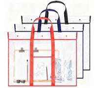 WWEsemeren 3 Pack Large Poster Storage Bag Bulletin Board Holder Art Portfolio Container for Teachers Classroom Organization for Anchor Chart Paper for Kids Artwork(25.5" x 31.5", Classic Color)