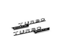 WWFAN 2pcs Turbo 4 Matic Side Fender Sticker Compatible with Mercedes Benz AMG A B C E S G Class CLA CLK GLA GLB GLC GLE GLK GLS GT Car Styling (Color Name : Silver)