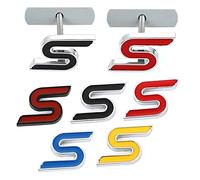 WWFAN 3D Metal S Front Hood Grille Chrome Emblem Car Sticker Decal Compatible with Ford V8 Focus 2012 Kuga Mondeo Fiesta Auto Styling Accessories (Color Name : Red Grille)