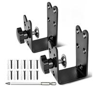 WWFFEN 2 Pcs Twist-to-Lock Door Barricade Brackets - Heavy Duty Steel U-Shaped, Rust-Proof Powder Coated Security Door Reinforcement, Door Jammer for Home Barn Shed Garage Gate
