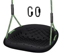 WWFFEN Heavy Duty Swing Seat,Plastic Non-slip Swing Seat with Safety Grip and Adjustable Ropes Sturdy Construction 250kg load capacity for Kids/Adults for Indoor Outdoor Playgrounds Swing,Black