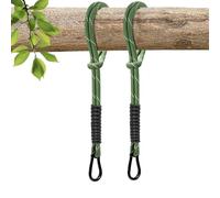 WWFFEN Tree Swing Ropes Hanging Kit, Heavy Duty Hammock Strap Tree Strap Hanging Kit 453kg Capacity, with 2 Carabiners for Outdoor Hammock Chair Swings Playground Accessories, 104cm, 2Pack, Green