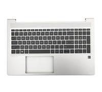 WWGTMC Palmrest Upper Case Keyboard Assembly Part with US Layout Replacement for HP Probook 450 455 G9 Laptop N01934-001 Silver