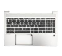 WWGTMC Palmrest Upper Case Keyboard Assembly Part with US Layout Replacement for HP Probook 450 455 G9 Laptop N01933-001 Silver