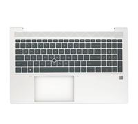 WWGTMC Replacement Backlit Keyboard Palmrest Upper Case Top Cover Assembly Part with US Layout for HP EliteBook 850 G8 855 850 G7 Laptop M35816-001 Silver