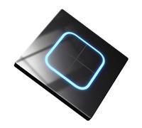 WWHJR 1/2/3/4 Gang Wall Glasses Panel Switches LED Indicators Reset Point Power Switches Replacement Wall Button Light Switche Concealed home decoration international general tempered glass black