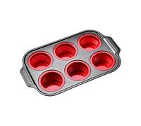 WWHJR 12 Or 6 Cup Silicone Cupcake Pan Foldable and Easy to Use Cake Molds for Eggs Muffins and Party Treat Space Saving Foldable Design