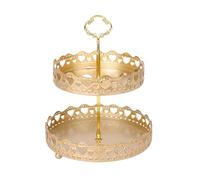 WWHJR 2 Tiers Fruit and Vegetable Basket for Kitchen Countertop Space Saving Snacks Dessert Storage Tray Candy Holder Plate Rusts Resistant Fruit Stand