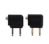 WWHJR 2Pcs 3.5mm Aviation Headphone Mono Converter Travel Airline Aircraft Plug Adapters Gold Plated Conversion Adaptors Headphone Accessory For Flight
