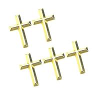 WWHJR 5pcs Elegant Gold Crucifix Brooch Handmade Unisex Alloy Badge Corsage Pin for Event and Fashionable Outfits Cross Brooch Badge Cross Brooch Badge