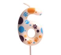 WWHJR Birthday Candle Dog Paws Themed Print Birthday Party Supplies Paws Cake Toppers Decorations Birthday Dog feet birthday number candles