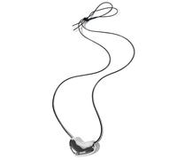 WWHJR Elegant Alloy Leather Cord Necklace Sturdy Pendant With Swirls Accent Versatile Jewelry Accessory For Modern Looks Stylish Love Necklace