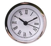 WWHJR Small Quartzs Clock Insert 60mm Round Roman Numerals Silver Trim Watch Insert for Wall Clock Replacement Clock head embedded watch accessories