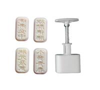 WWHJR Stamps Hand Press Molds Handmade Pastrys Stamps Blessing Shape Mungs Bean Cake Moulds ABS Mungs Bean Cake Molds Set