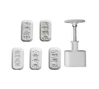 WWHJR Stamps Hand Press Molds Handmade Pastrys Stamps Blessing Shape Mungs Bean Cake Moulds ABS Mungs Bean Cake Molds Set