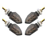 WWHUMM Motorbike Turning Indicators 4PCS/set Motorcycle Smoke Lens Turn Signal Light 5 12V Amber Blinker Indicator Lamp Motorcycle Running Light