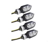 WWHUMM Motorbike Turning Indicators 4PCS/set Smoke Lens Turn Signal Light 12V Amber Blinker Indicator Lamp Two Wire For Kawasake Motorcycle Signal Light