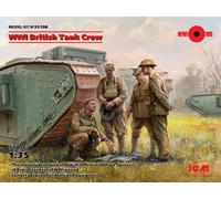 Wwi British Tank Crew (4 Figures) (100% New Molds) 1:35 Plastic Model Kit Icm