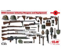 Wwi German Infantry Weapon And Equipment 1:35 Plastic Model Kit Icm