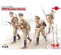 WWI Russian Infantry, (4 Figures) 1:35 Plastic Model Kit ICM
