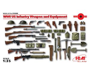 Wwi Us Infantry Weapon and Equipment 1:35 Plastic Model Kit Icm