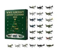 WWII Aircraft Advent Calendar 2025, 24 Days Christmas Countdown, 24 Unique Mini Warbirds, Surprise Countdown Gifts for Model Collectors, History Buffs, Aviation Lovers