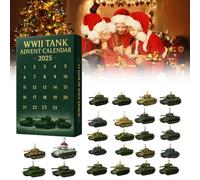 WWII Aircraft Advent Calendar 2025,24 Days Christmas Countdown Calendar,2D Acrylic Legendary Fighter Models 24 Unique Warbirds Collectors History Buffs Aviation Lovers Xmas Holiday Gifts (Tank)