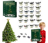 WWII Aircraft Advent Calendar 2025, 24 Days Christmas Countdown Calendar with 24 3D Mini Warbirds, Fighter Planes Countdown Surprise Gifts for Model Collectors, History Buffs, Aviation Lovers