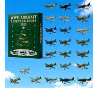 WWII Aircraft Advent Calendar 2025, 24 Days Christmas Countdown Calendar with 24 Iconic Warbirds, 2D Fighter Countdown Surprise Gifts for Model Collectors, History Buffs, Aviation Lovers