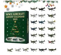 Wwii Aircraft Advent Calendar 2025 - 24 Days of Iconic Warbirds,Ww2 Aircraft Advent Calendar Christmas Countdown with 24 Mini Warbirds to Unbox,Aviation Model Plane