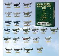 Wwii Aircraft Advent Calendar 2025 - 24 Days of Iconic Warbirds, Wwii Aircraft Advent Calendar 2025, Wwii-Aircraft Advents Calendars, for Aviation Collectors & Holiday Decor Gift (1 set)