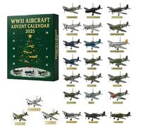 Wwii Aircraft Advent Calendar 2025 - 24 Mini Warbirds To Unbox, 24-Day Christmas Advent Countdown Calendar With 24 3D Unique Historically Significant Miniature Aircraft Gifts For Airplane Lovers
