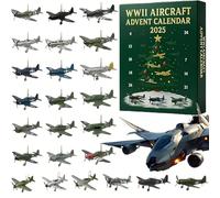 Wwii Aircraft Advent Calendar 2025, 2D 24 Days Christmas Countdown Calendar with 24 Unique Mini Warbirds,Warbird Models Countdown Surprise Gifts for Model Collectors, History Aviation Lovers (Green)