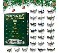 WWII Aircraft Advent Calendar, 2025 Handmade Miniature Christmas Fighter Countdown Calendar, Fighter Countdown Surprise Gifts for Model Collectors, History Buffs, Aviation Lovers