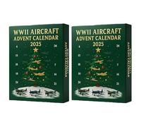 WWII Aircraft Advent Calendar 24 Days 2D Acrylic Mini Warbirds Collection Unique For Aviation Surprise Lover Gifts Christmas